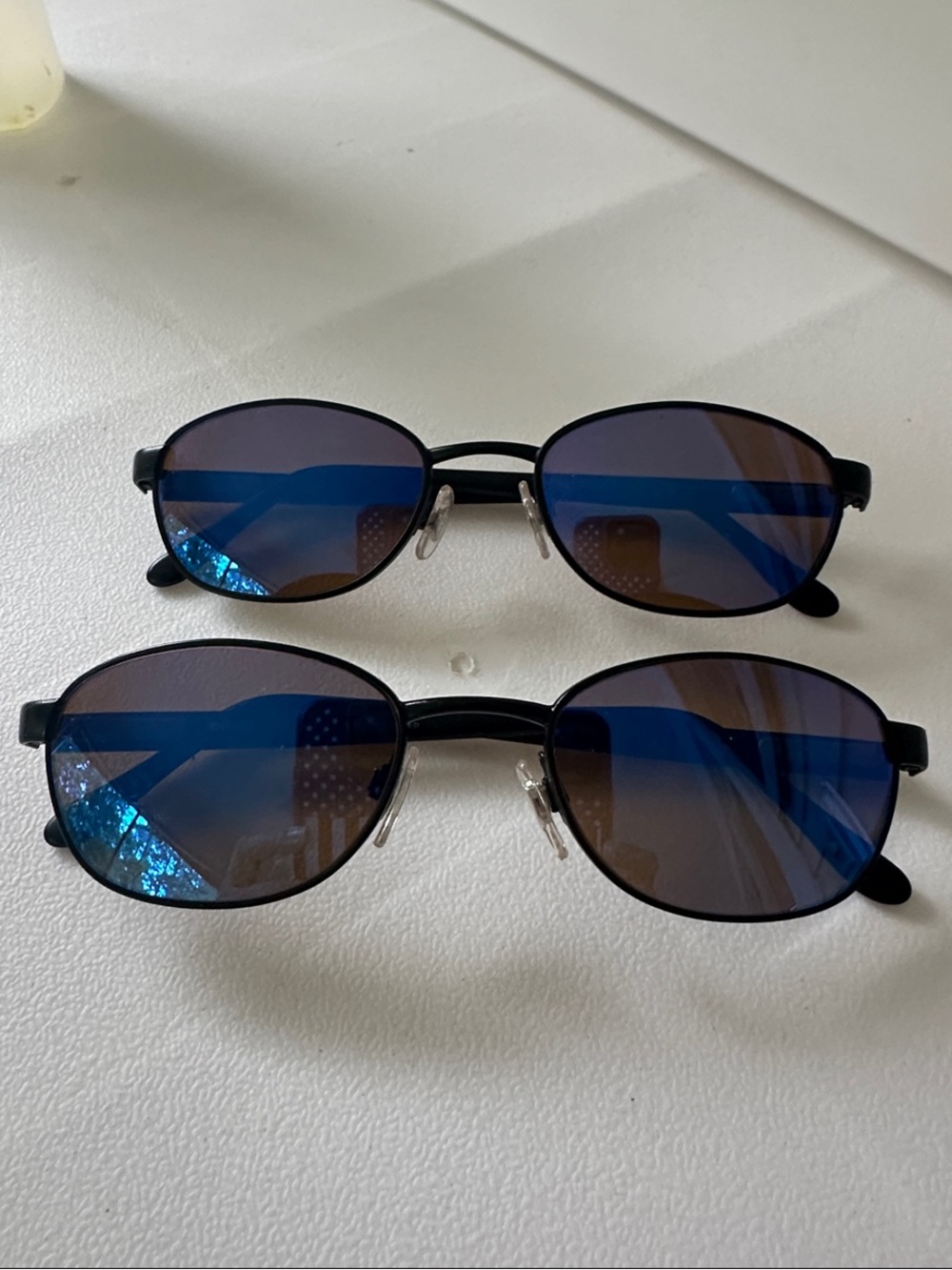 Revo Men's Black Frames with Blue-Tinted Lenses